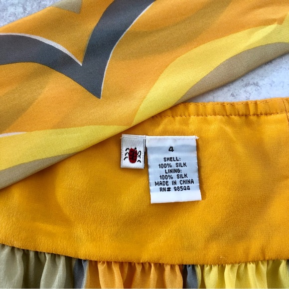 Vera Neumann La Paz Geo Print Tie Neck Silk Halter Tunic, 4 - Picture 3 of 9